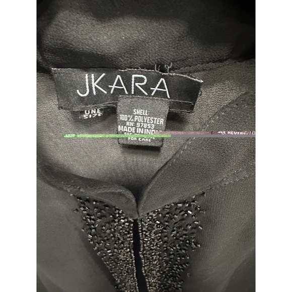 SHEER SEQUIN BEADED BLACK SOFT SHAWL / CAPE EVENINGWEAR JKARA - Picture 5 of 5